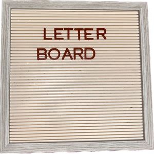 Framed wall letter board.